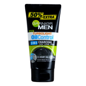 Garnier Men Turbolight Oil Control Charcoal 3 in 1 Face Wash Scrub 150ml Garnier Men Turbolight Oil Control Charcoal 3 in 1 Face Wash Scrub 150ml