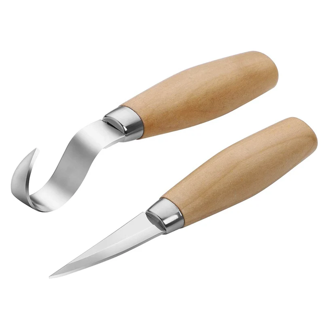 PandaHall Elite Wood Carving Knives Set of 2 - Spoon Carving Hook Knife + Wood  Carving Whittling Knife for Beginners and Professional Woodworking Craft 