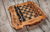 A perfect Gift - Handmade Chess Board with pieces - RUSTIC OLIVE WOOD - Beautifully detailed - unique piece - Appleyard & Crowe