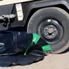 Heavy-duty truck containment berm for spill prevention and environmental compliance.
