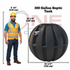 Standard Duty - 300 gal Septic Tank Single Compartment – Pre-Plumbed – 20" Lid – IAPMO Certified | AKS302