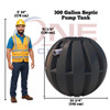 Heavy Duty - 300 gal Septic Tank Single Compartment – Pre-Plumbed – 20" Lid – IAPMO Certified | AKS302-HVY