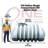 Standard Duty - 750 gal Septic Tank Single Compartment – Pre-Plumbed – 20" and 10" Lids – IAPMO Certified | AKS502