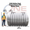 Heavy Duty - 1300 gal Septic Holding Tank Single Compartment – 20" and 20" Lid – IAPMO Certified | AKS90000-HVY