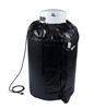 Powerblanket gas cylinder heater, rear view, showing adjustable straps and power cord.