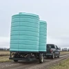 double cone storage trailer on field