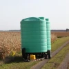 double cone storage trailer on corn field