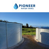 Pioneer XLE engineered steel water tank installed on concrete foundation