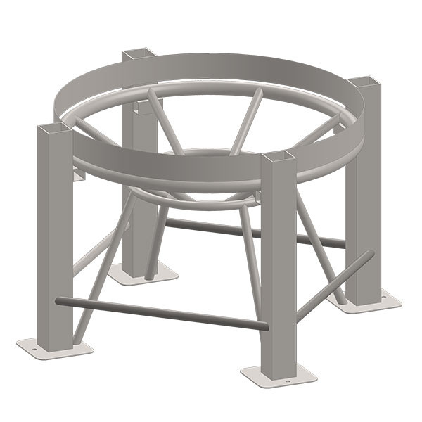 Peabody Stand for 19 Gallon ProChem 60 Degree Cone Bottom Tank - With Agitator Bracket, Stainless Steel
