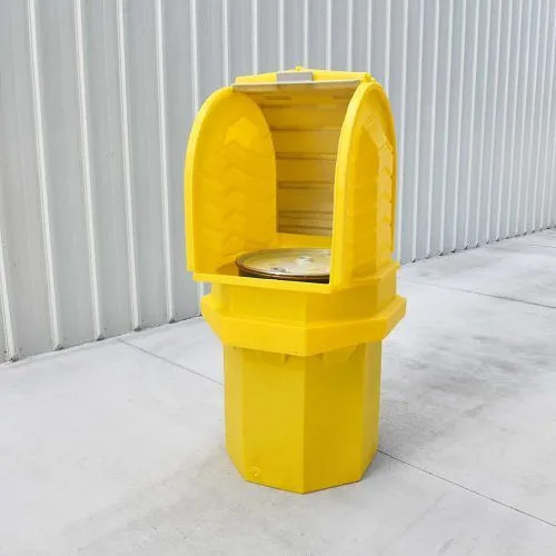 Hard Top P1 Plus Spill Pallet in use, providing secure containment for hazardous materials in industrial settings.