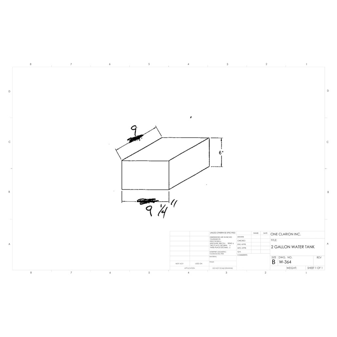 2 Gallon Marine Water Tank MW-364
