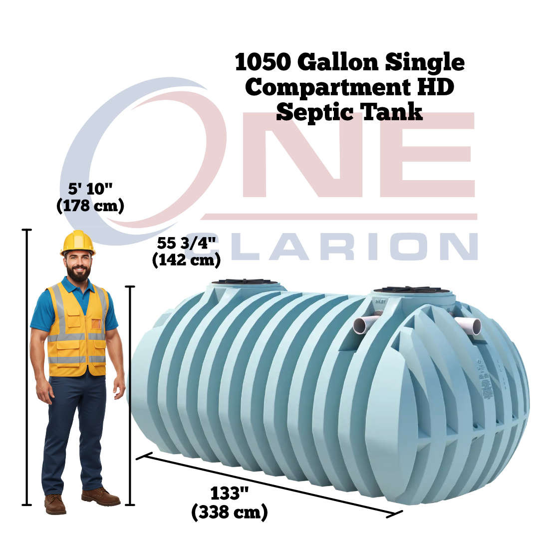1050 Gallon Septic Tank Single Compartment Heavy Duty