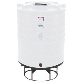 870 Gallon Enduraplas Natural White Full Drain Cone Bottom Tank with