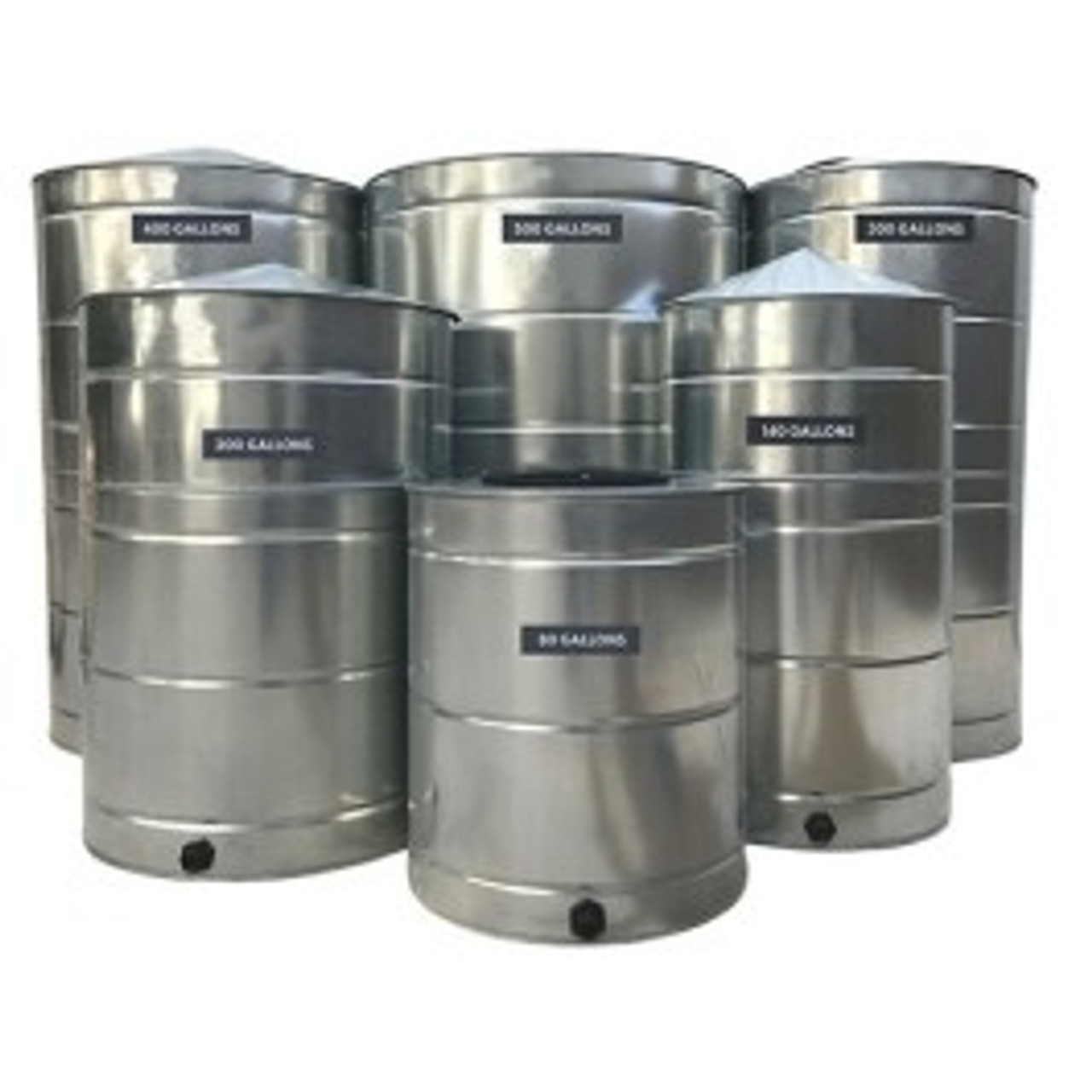 An image of a 90 Gallon Texas Metal Tanks Galvanized Vertical Water Tank | WT90G