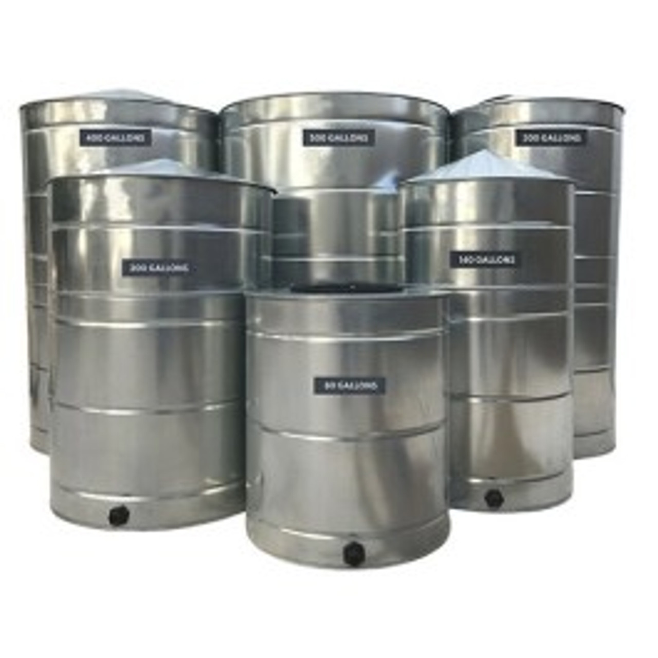 An image of a 500 Gallon Texas Metal Tanks Galvanized Vertical Water Tank | TM-MT500G-WS