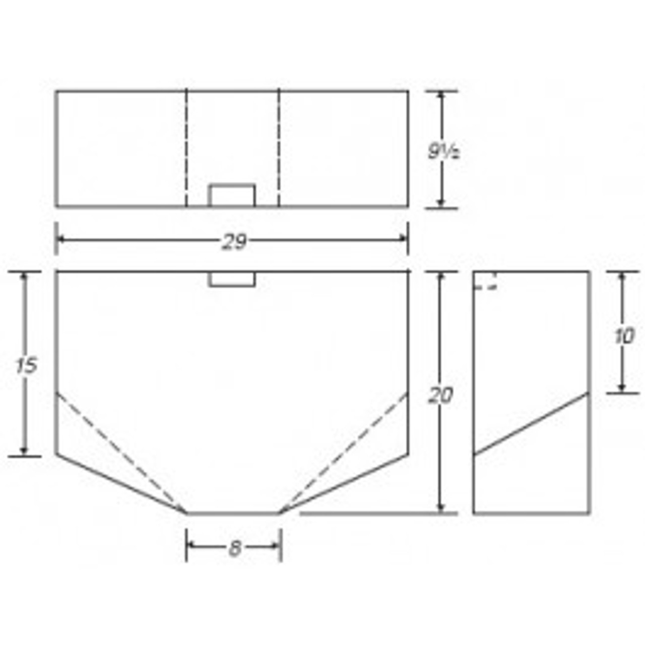 An image of a 31 Gallon PE Ronco White Rectangular Open Top Tank | 18X18X24PE