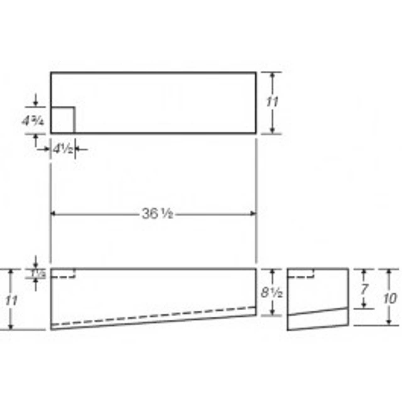 An image of a 11 Gallon PE Ronco White Rectangular Open Top Tank | 24X4X30PE