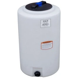 An image of a 20 Gallon Norwesco White Vertical Storage Tank | 44846