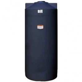 An image of a 200 Gallon Norwesco Black Plastic Vertical Water Storage Tank | 44107