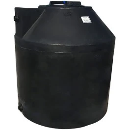 An image of a 305 Gallon Norwesco Black Plastic Vertical Water Storage Tank | 40702