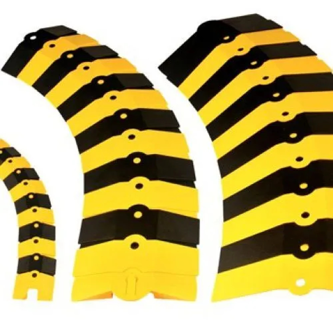Multiple black and yellow Sidewinder extensions displayed, highlighting flexibility and high visibility.