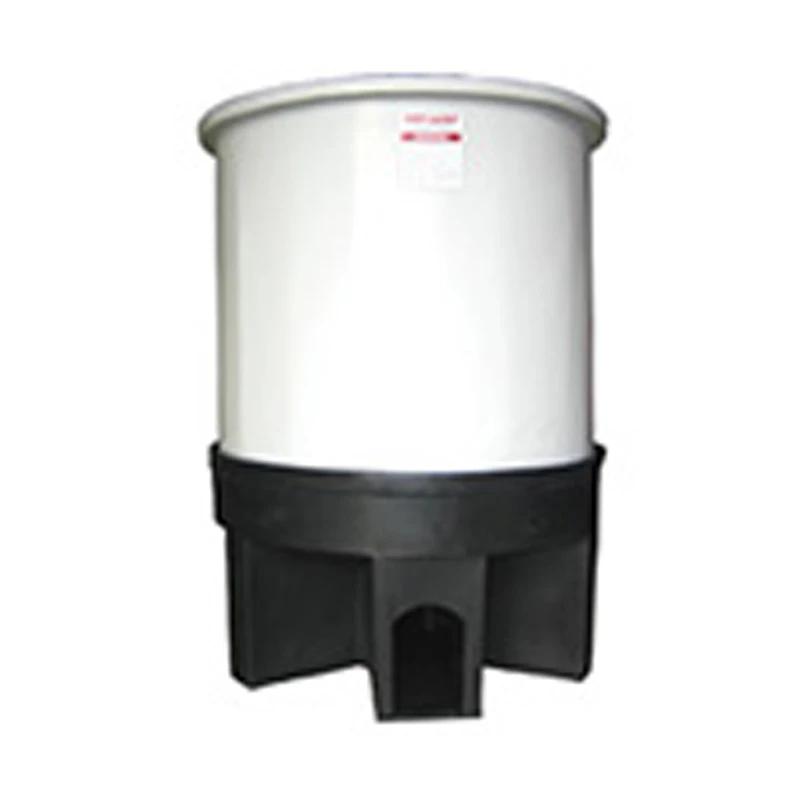 10 Gallon Chem-Tainer Cylindrical Cone Bottom Open Top Tank w/ Poly Stand | TC1528AP