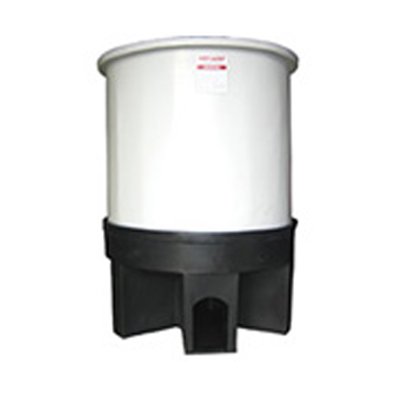 30 Gallon Chem-Tainer Cylindrical Cone Bottom Open Top Tank w/ Poly Stand | TC1840AP