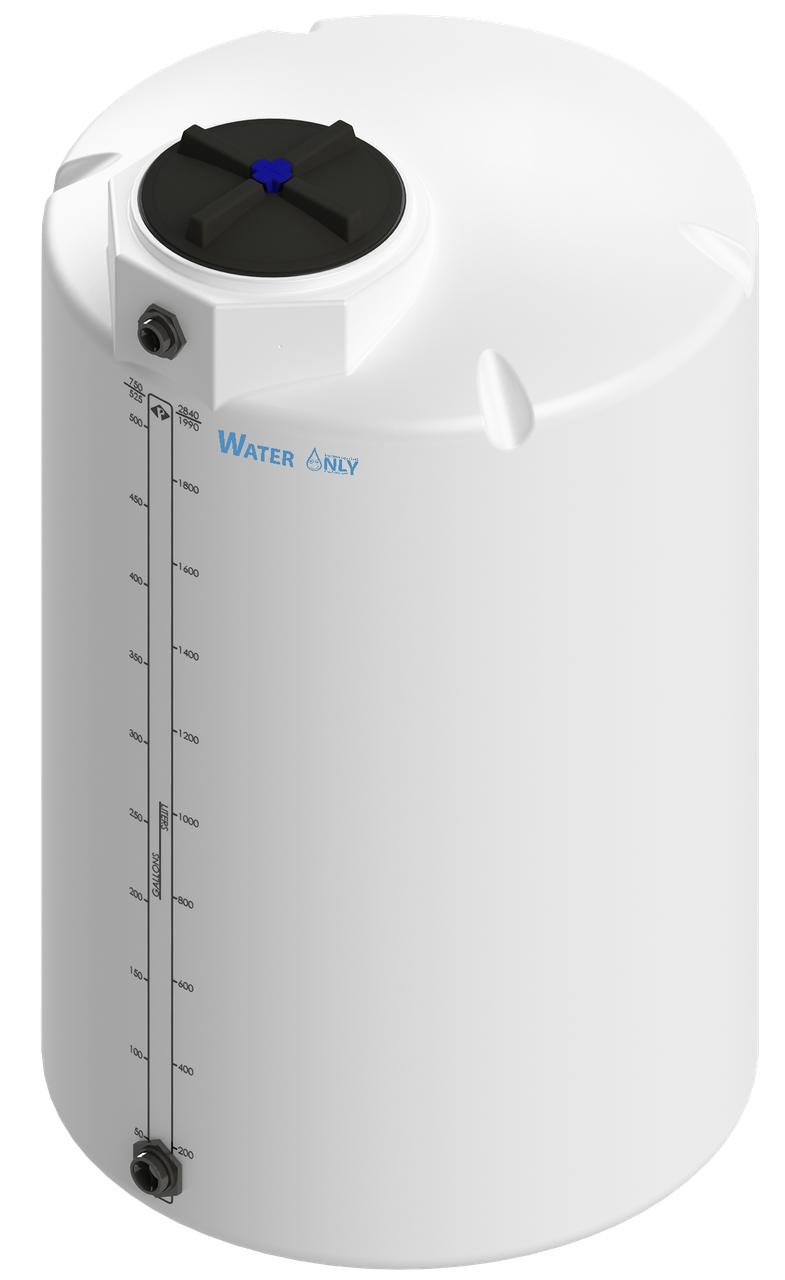 525 Gallon Peabody ProChem Potable Water Tank with Bulkhead Fittings