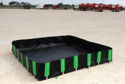 Economy Model Berm set up with a truck in the background.