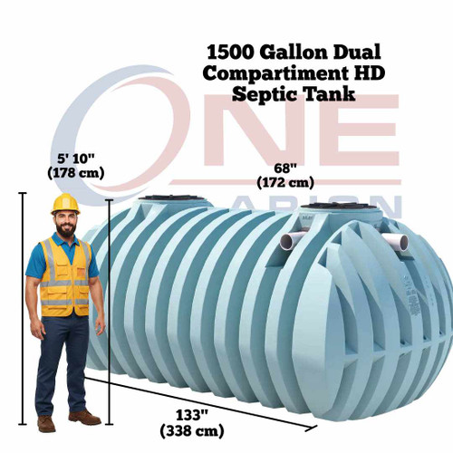 1050 Gallon Septic Tank Single Compartment Heavy Duty