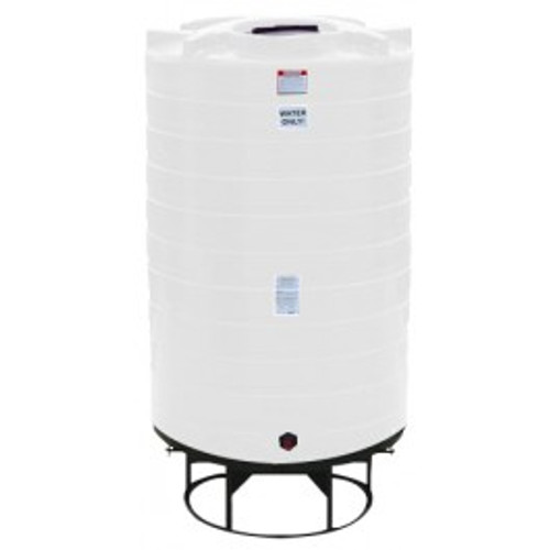 1100 Gallon Enduraplas Natural White Full Drain Cone Bottom Tank with Stand | THC01100KW