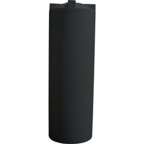 An image of a 500 Gallon CRMI Black Plastic Vertical Water Storage Tank | 500VTFWB