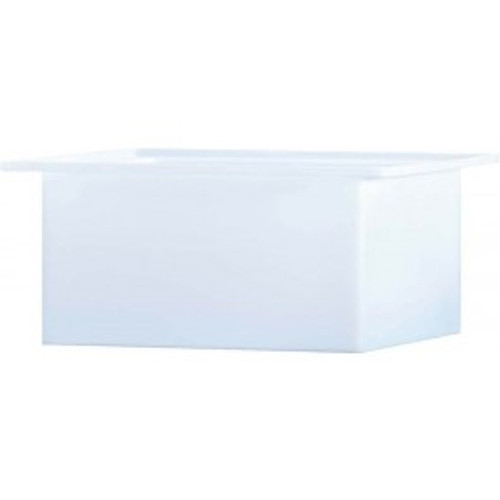 An image of a 27 Gallon PE Chem-Tainer White Rectangular Open Top Tank | R123018A