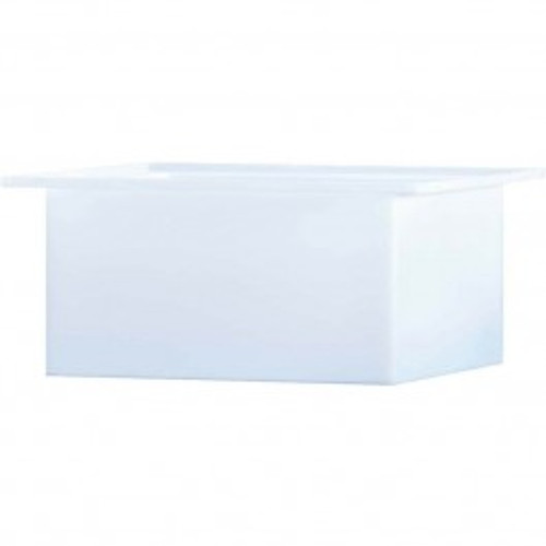 An image of a 30 Gallon PE Chem-Tainer White Rectangular Open Top Tank | R242412A