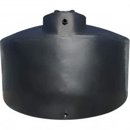 An image of a 2500 Gallon Norwesco Black Plastic Vertical Water Storage Tank | 42040