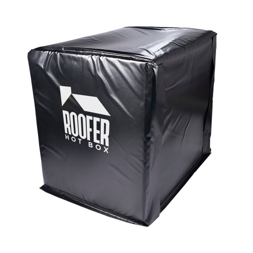 Fully closed Roofer Hot Box heater with branded logo. Fully closed Roofer Hot Box heater with branded logo.