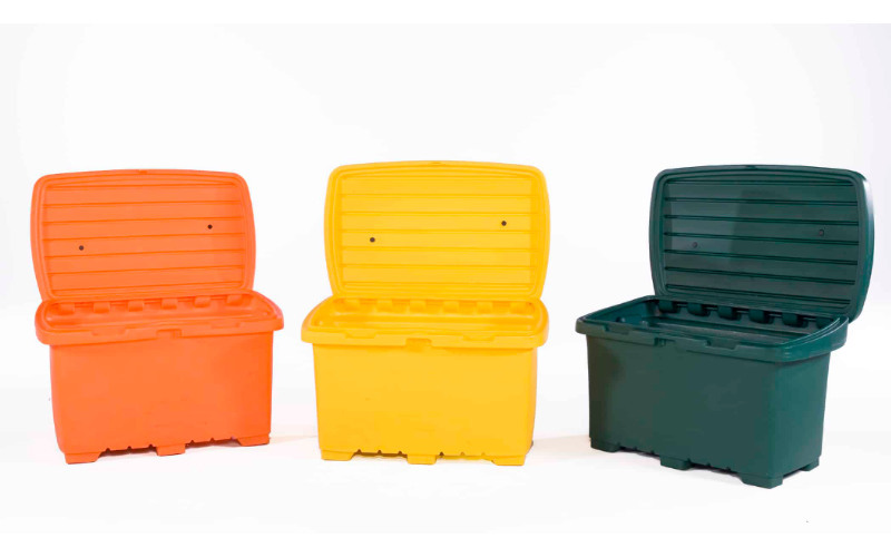 Weatherproof utility box for spill kits and tools.