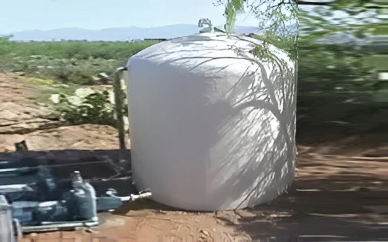 a white fiberglass tank