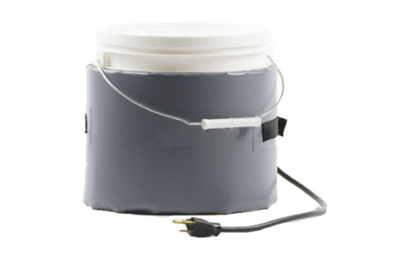 Grey colored lite heater blanket on small drum