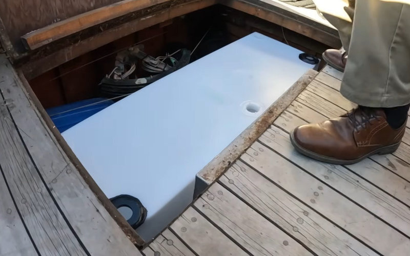 Custom marine water tanks installed in a boat, engineered for potable water storage and optimized for limited spaces.
