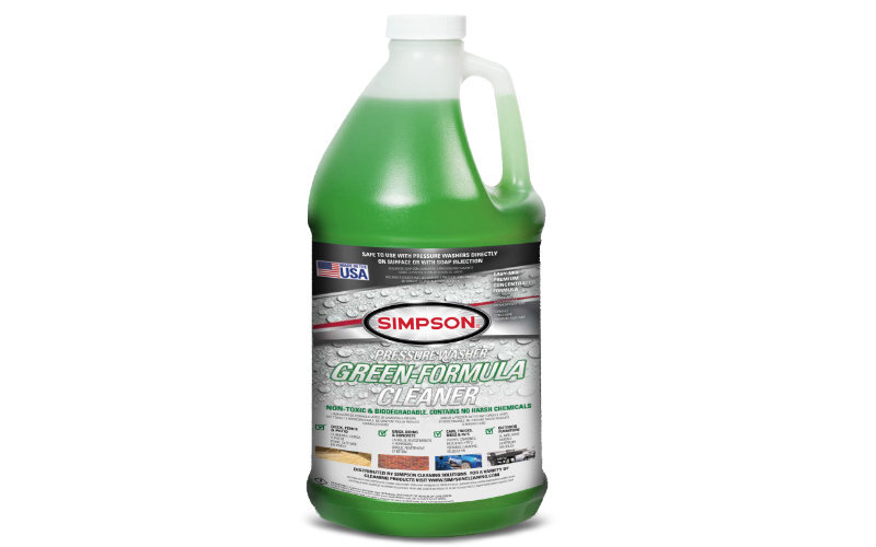 a green all purpose cleaner bottle