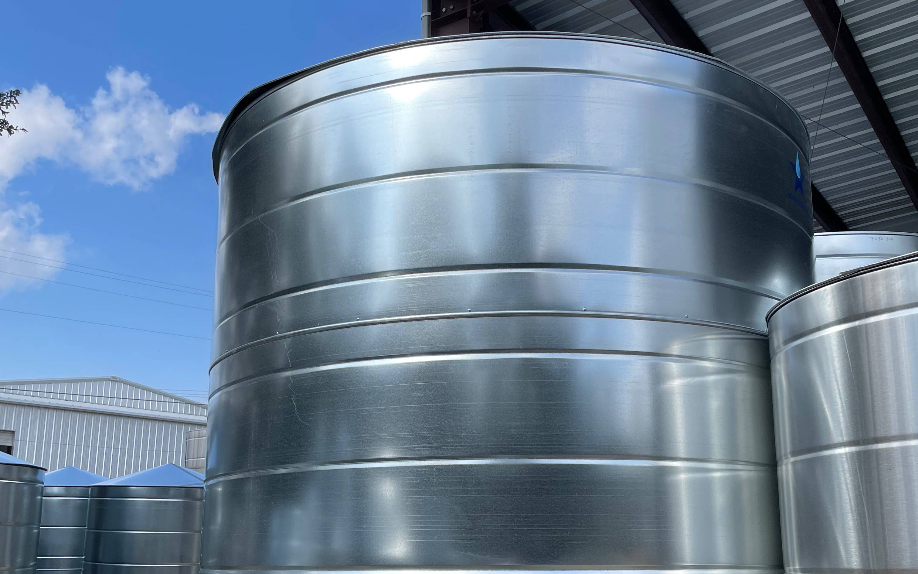 a close up of a stainless steel tank