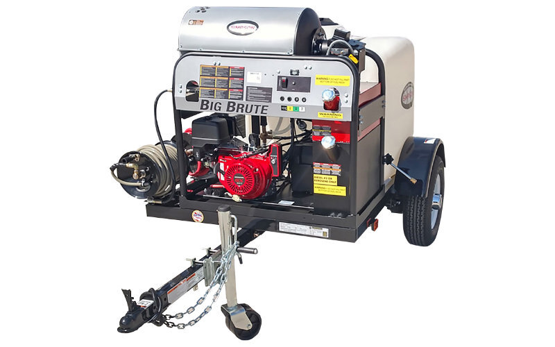 a hot pressure washer trailer with honda engine