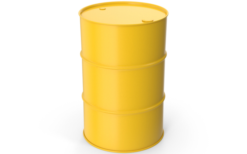 a yellow steel drum