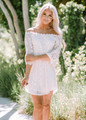 Be Seen Off the Shoulder Lace Dress Ivory CLEARANCE