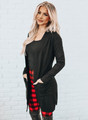  Long and Soft Open Pocket Cardigan Black