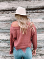 Cozy Up To Me Frayed Knit Sweater Ash Rose CLEARANCE