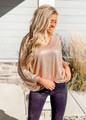 Time To Shine Balloon Sleeve Sequins Top Gold
