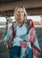Back in the Swing Plaid Shawl Wrap Red and Burgundy