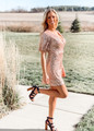 Night Out Sequins Wrap Dress Rose Gold